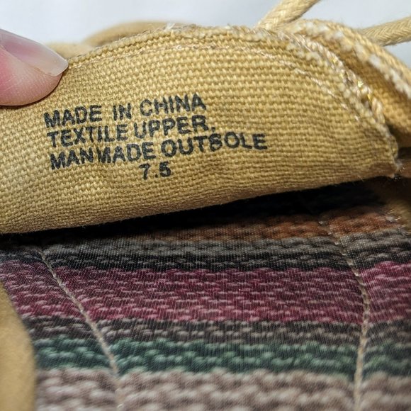 7 1/2 Tan Crochet Boho Slip-On Flat Loafers Moccasin, The Sak - Picture 9 of 9